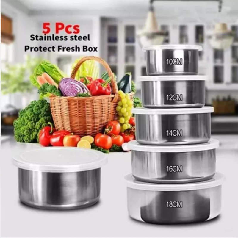5 Pieces High Quality Stainless Steel Ware Set